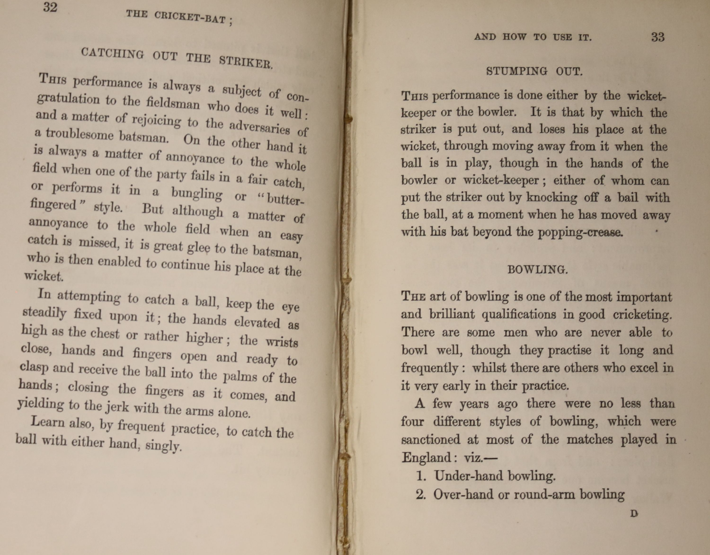 [Wanostrocht, Nicholas] - The Cricket-Bat; and How To Use It; a treatise on the game of cricket ..., by An Old Cricketer, (4), 96pp,